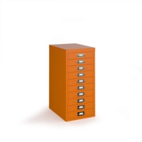 Bisley multi drawers with 10 drawers - orange