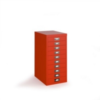 Bisley multi drawers with 10 drawers - red