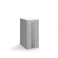 Bisley multi drawers with 10 drawers - silver