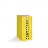 Bisley multi drawers with 10 drawers - yellow