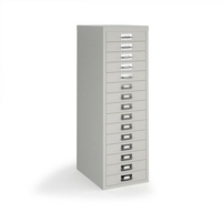 Bisley multi drawers with 15 drawers - grey