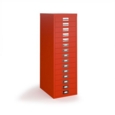 Bisley multi drawers with 15 drawers - red