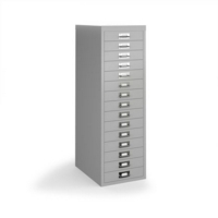 Bisley multi drawers with 15 drawers - silver