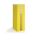Bisley multi drawers with 15 drawers - yellow