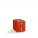Bisley multi drawers with 5 drawers - red