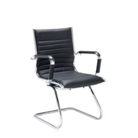 Bari executive visitors chair - black faux leather