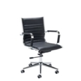 Bari medium back executive chair - black faux leather