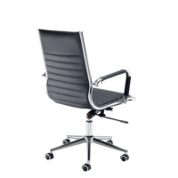 Bari medium back executive chair - black faux leather