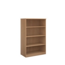 Deluxe bookcase 1600mm high with 3 shelves - beech