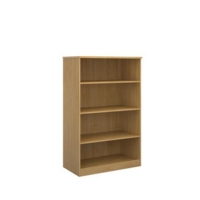 Deluxe bookcase 1600mm high with 3 shelves - oak