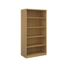 Deluxe bookcase 2000mm high with 4 shelves - oak