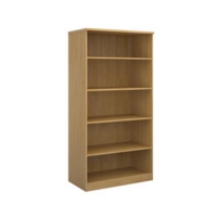 Deluxe bookcase 2000mm high with 4 shelves - oak