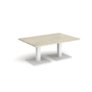 Brescia rectangular coffee table with flat square white bases 1200mm x 800mm - made to order