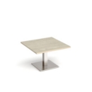 Brescia square coffee table with flat square brushed steel base 800mm - made to order