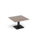 Brescia square coffee table with flat square black base 800mm - barcelona walnut