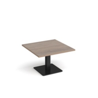Brescia square coffee table with flat square black base 800mm - barcelona walnut