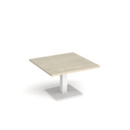 Brescia square coffee table with flat square white base 800mm - made to order