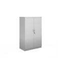 Deluxe double door cupboard 1600mm high with 3 shelves - white