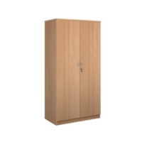 Deluxe double door cupboard 2000mm high with 4 shelves - beech