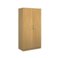 Deluxe double door cupboard 2000mm high with 4 shelves - oak