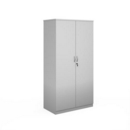 Deluxe double door cupboard 2000mm high with 4 shelves - white