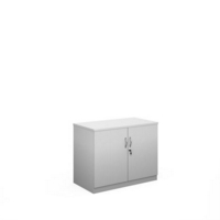 Deluxe double door cupboard 800mm high with 1 shelf - white