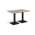 Brescia rectangular dining table with flat square black bases 1200mm x 800mm - barcelona walnut