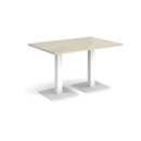 Brescia rectangular dining table with flat square white bases 1200mm x 800mm - made to order