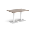 Brescia rectangular dining table with flat square white bases 1200mm x 800mm - barcelona walnut