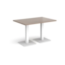 Brescia rectangular dining table with flat square white bases 1200mm x 800mm - barcelona walnut
