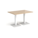 Brescia rectangular dining table with flat square white bases 1200mm x 800mm - kendal oak