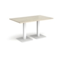 Brescia rectangular dining table with flat square white bases 1400mm x 800mm - made to order