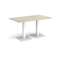 Brescia rectangular dining table with flat square white bases 1400mm x 800mm - made to order