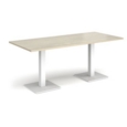 Brescia rectangular dining table with flat square white bases 1800mm x 800mm - made to order