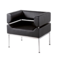 Benotto reception single tub chair 720mm wide - black faux leather