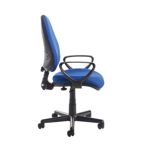 Bilbao fabric operators chair with fixed arms - blue
