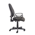 Bilbao fabric operators chair with fixed arms - charcoal