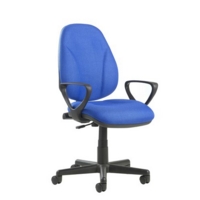 Bilbao fabric operators chair with lumbar support and fixed arms - blue