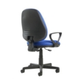 Bilbao fabric operators chair with lumbar support and fixed arms - blue