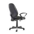 Bilbao fabric operators chair with lumbar support and fixed arms - black