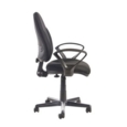 Bilbao fabric operators chair with lumbar support and fixed arms - black
