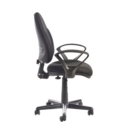 Bilbao fabric operators chair with lumbar support and fixed arms - black