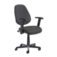 Bilbao fabric operators chair with adjustable arms - charcoal