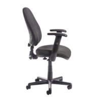 Bilbao fabric operators chair with adjustable arms - charcoal