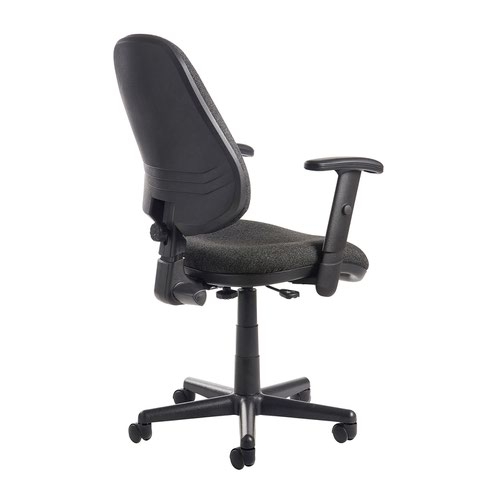 Bilbao fabric operators chair with adjustable arms - charcoal
