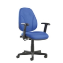 Bilbao fabric operators chair with lumbar support and adjustable arms - blue