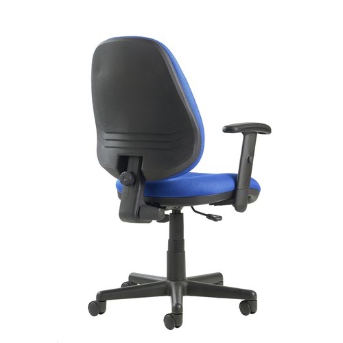 Bilbao fabric operators chair with lumbar support and adjustable arms - blue