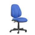Bilbao fabric operators chair with lumbar support and no arms - blue