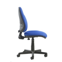 Bilbao fabric operators chair with lumbar support and no arms - blue