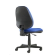 Bilbao fabric operators chair with lumbar support and no arms - blue